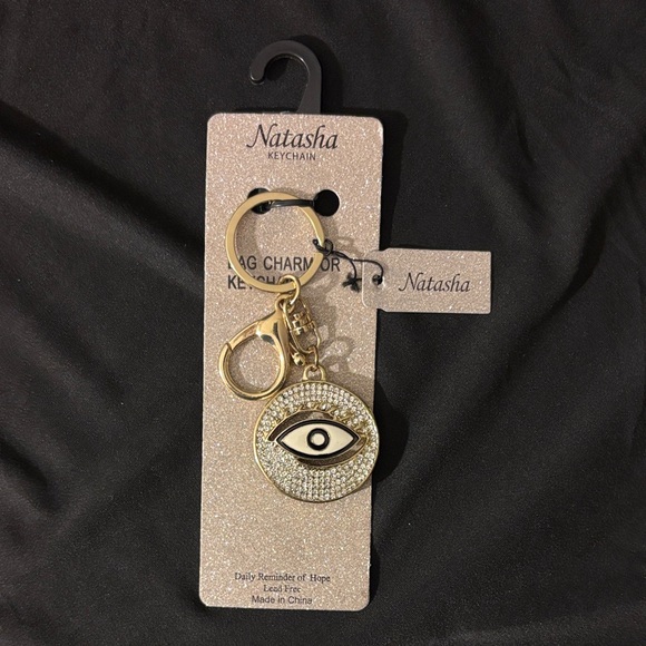 Natasha Couture Accessories - Natasha Couture Gold and Black Eye Keychain